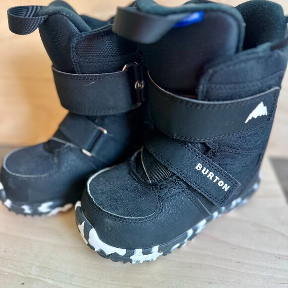 Kids' Burton Mini Grom Snowboard Boots Black & White Size 13C EUC - Picture 6 of 6